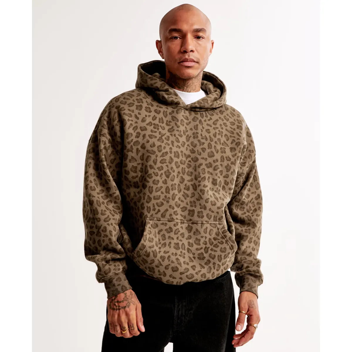 Abercrombie  Essential Popover Cheetah Hoodie