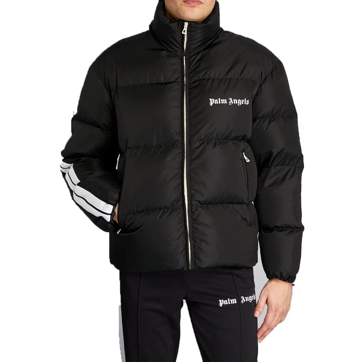 Palm Angels Black Down Puffer Track Jacket