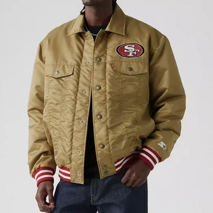 SanFrancisco49ersLevisxStarterGoldenSatinJacket_Replica