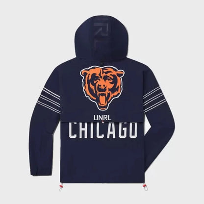 UnisexChicagoBearsUNRLNavyHalf-ZipTrackJacket