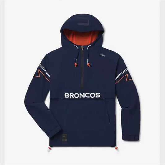 Unisex Denver Broncos UNRL Navy Half-Zip Track Jacket