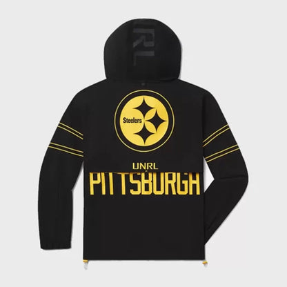 UnisexPittsburghSteelersUNRLBlackHalf-ZipTrackJacket