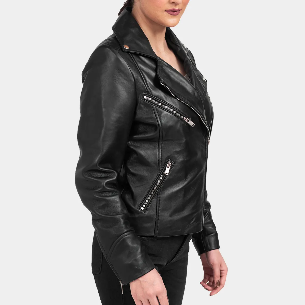 Biker leather jacket women