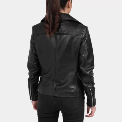 Black Motorcyle leather jacket women