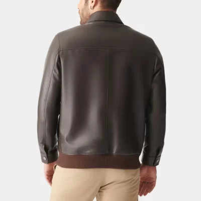 Bomber leather jacket for men