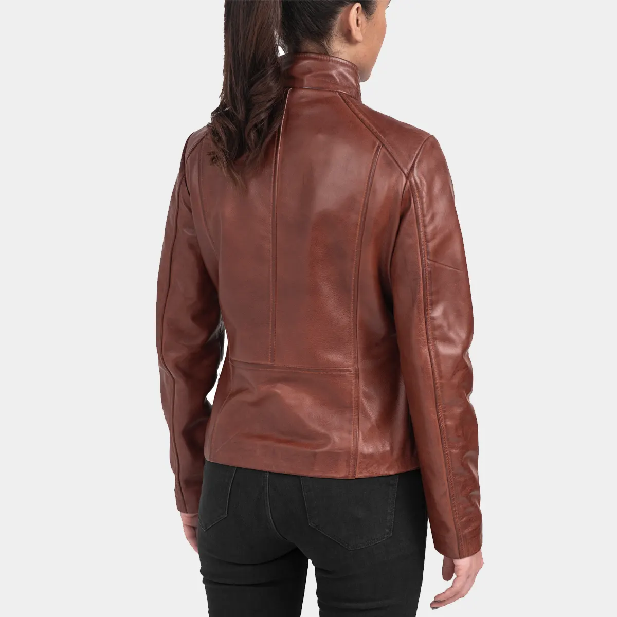 Brown Leather jacket women