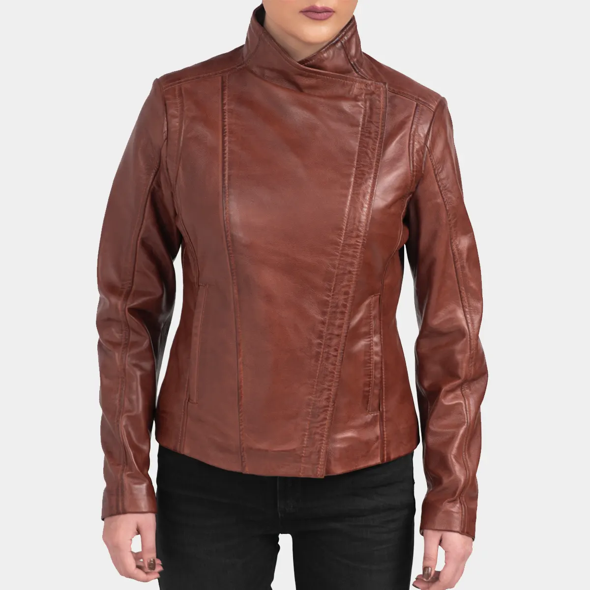 Cafe Racer Style Womens Leather Jacket