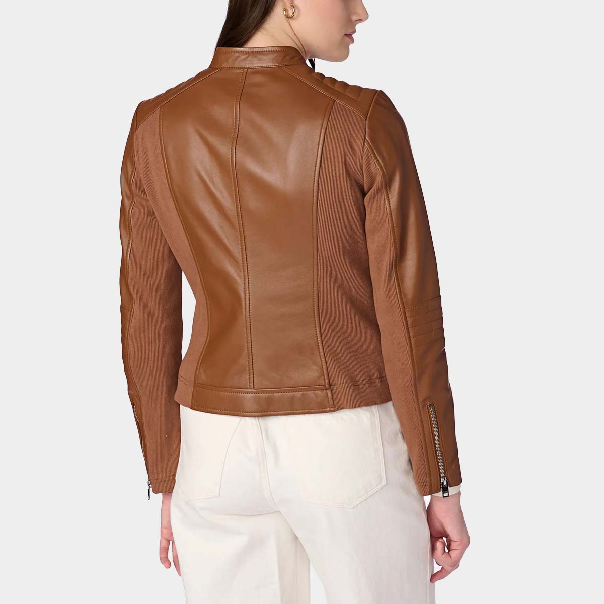 Women Cognac Leather Jacket