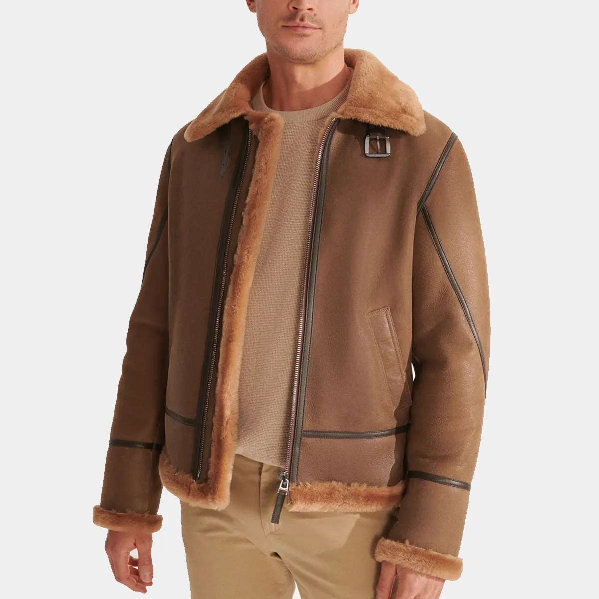 Aviator Sheepskin Shearling Leather Jacket