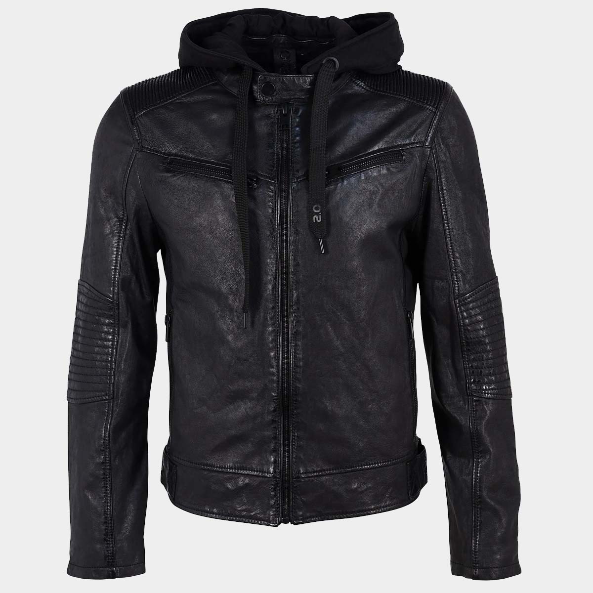 Black Leather Jacket With Remiveable Fleece