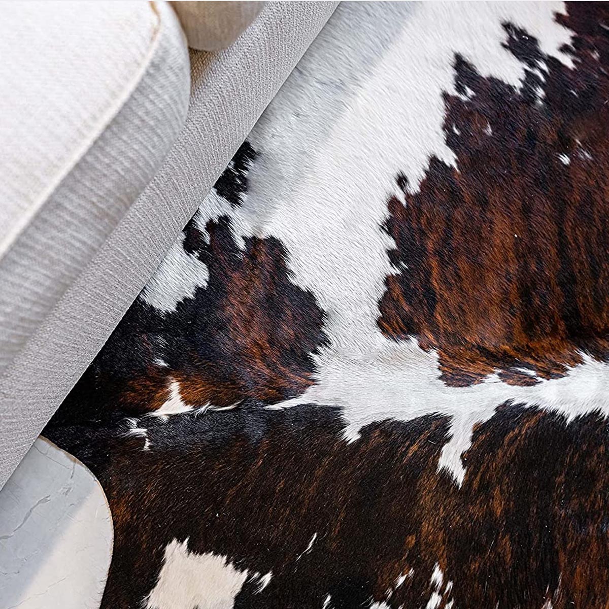 Genuine Tricolor Cowhide Rug Approx. 6 x 7-8 ft. (3)