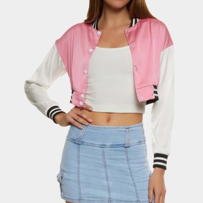 Pink Varsity Jacket Realleathersjacket