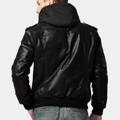 men hooded leather jackets
