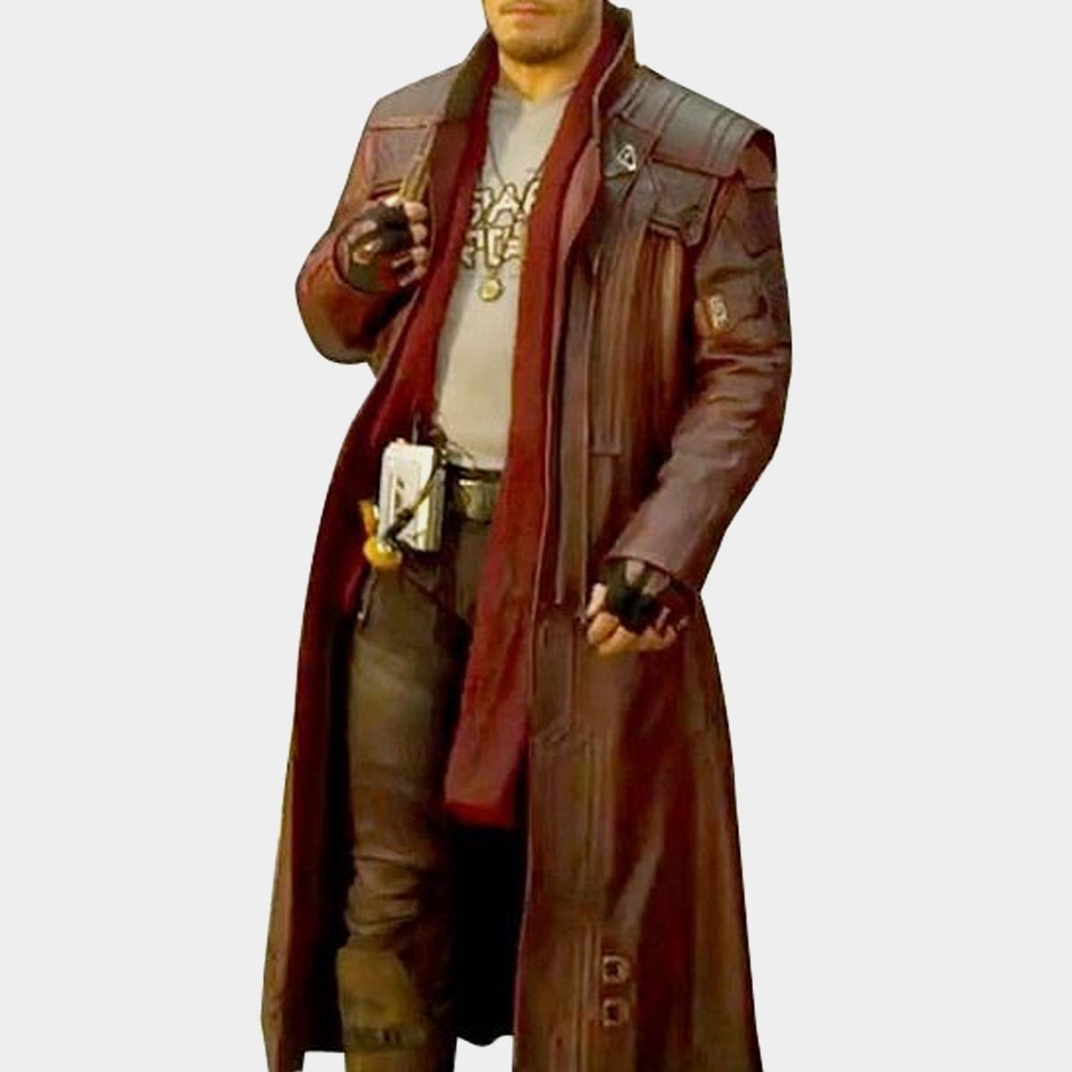 Guardians of the Galaxy Red Leather Trench Coat Jacket For men (2)