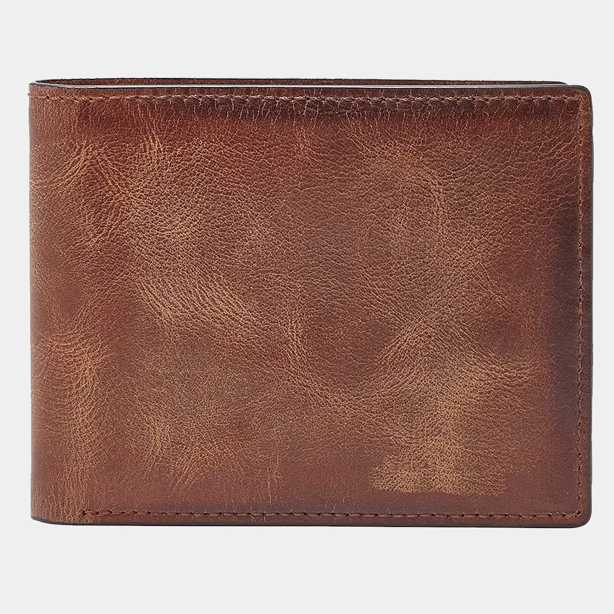 Leather Bifold Wallet with Flip ID Window