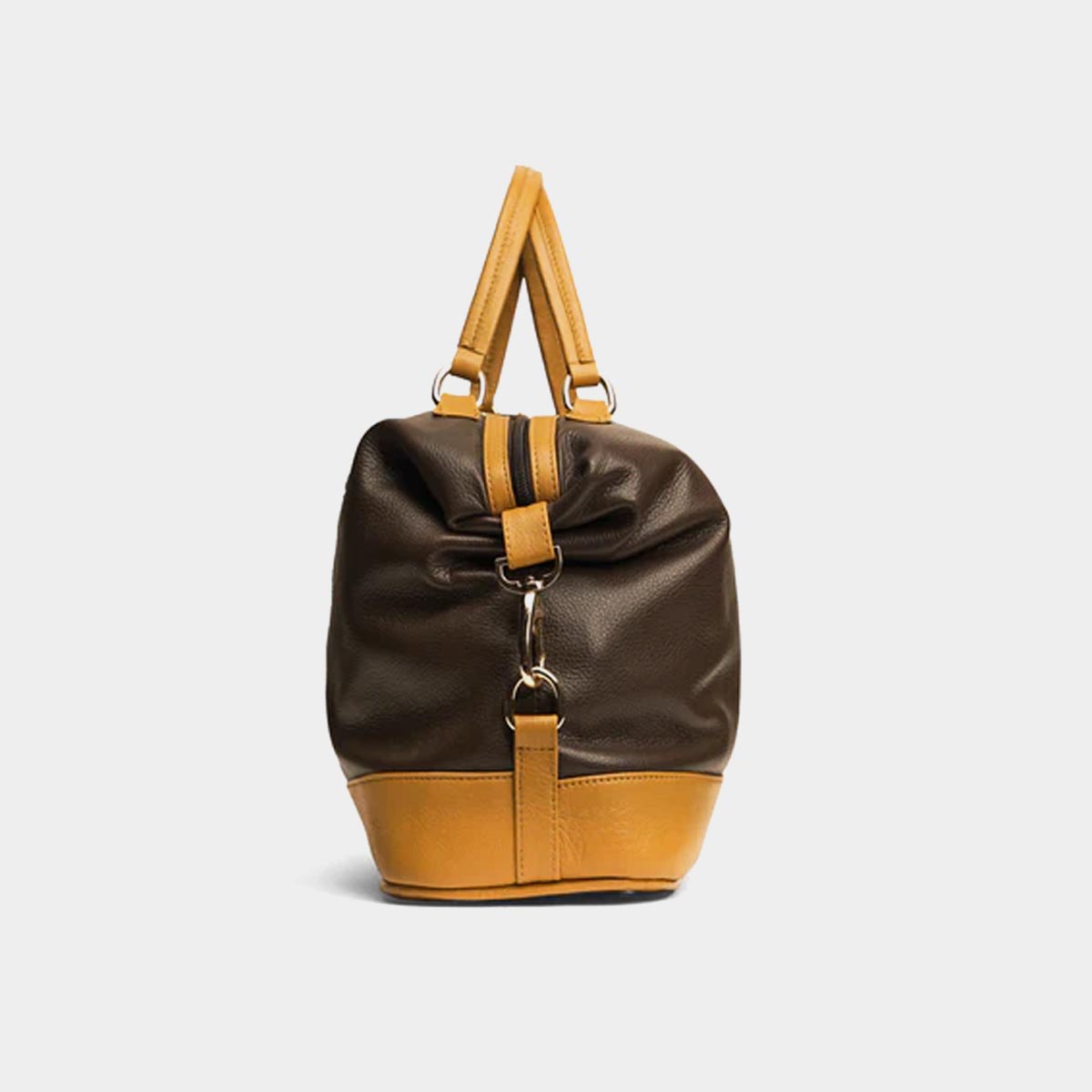 dark bown leather duffle bagTravel Duffle Bag, Gym Tote Bag (1)