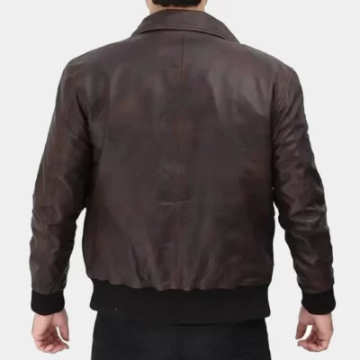 Billy Stranger Things Brown Distressed Bomber Leather Jacket
