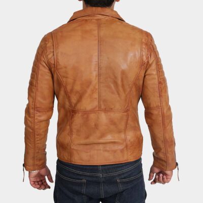 Mens Biker Cafe Racer Distressed Brown Leather Jacket Realleathersjacket