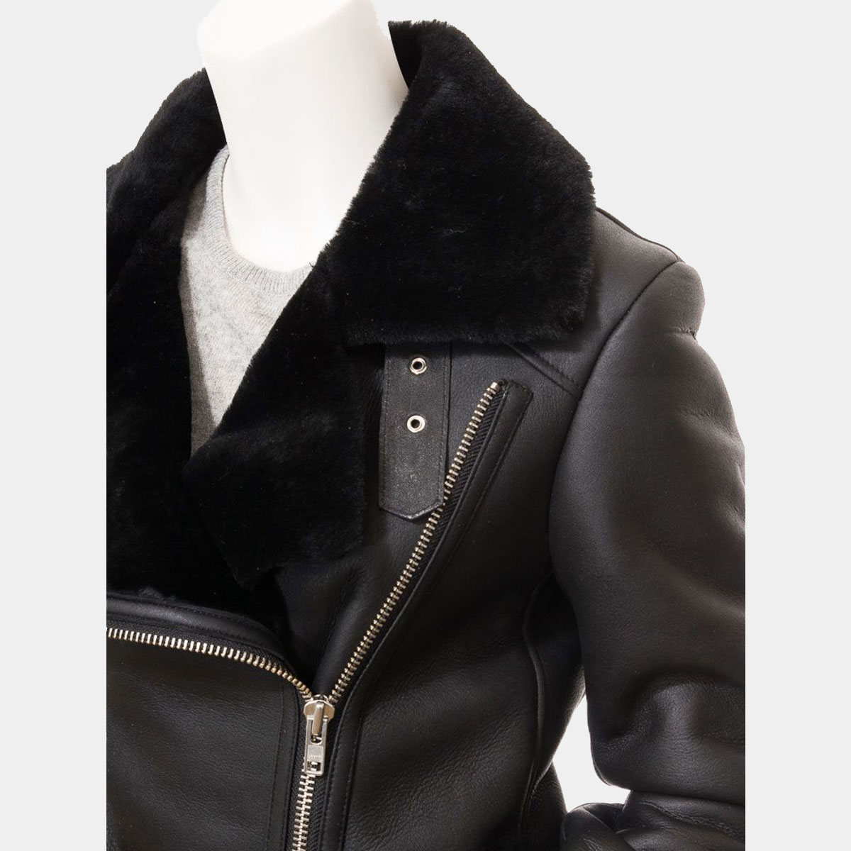 Womens-Black-Faux-Fur-Biker-Leather-Jacket-Tauranga-(3)