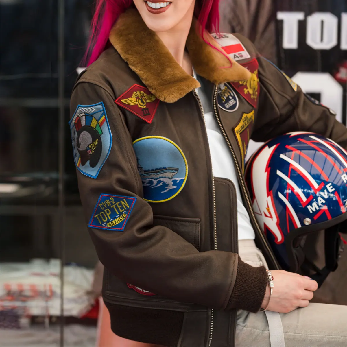 Women's Top Gun Flight Brown Jacket