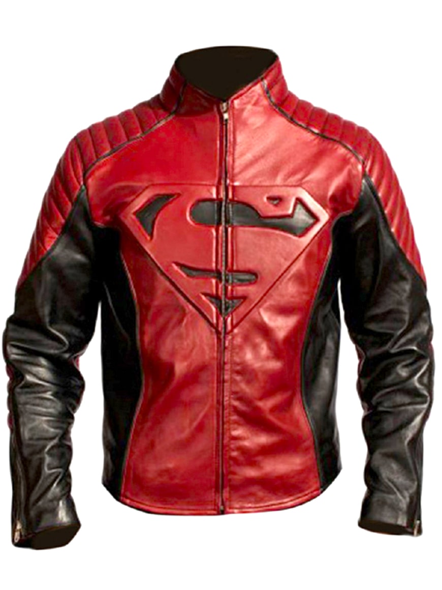 Superman-Red-and-Black-Leather-Jacket