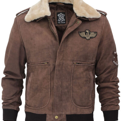 bomber leather jacket for men