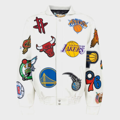 NBA  white Varsity Jacket