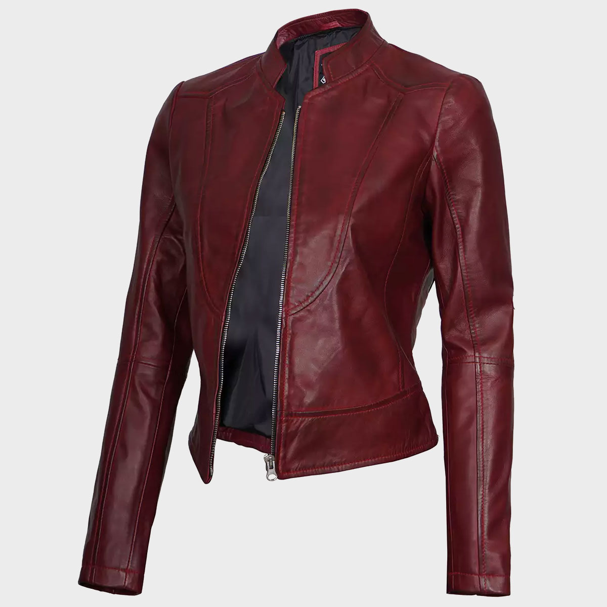 Womens-Vegan-Leather-Maroon-Biker-Jacket56565565