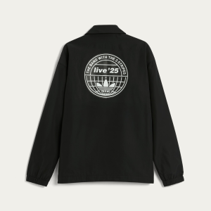 Men’s Adidas Oasis Jacket, Black Coach Jacket Oasis, Adidas x Oasis Collaboration Jacket, Lightweight Black Coach Jacket, Men’s Streetwear Jacket, Adidas Trefoil Oasis Patch Jacket, Oasis Music Band Jacket, Men’s Casual Black Jacket, Adidas Oasis Outerwear, Limited Edition Adidas Oasis Jacket