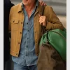 F1 The Movie 2025 Brad Pitt Brown Suede Leather Jacket