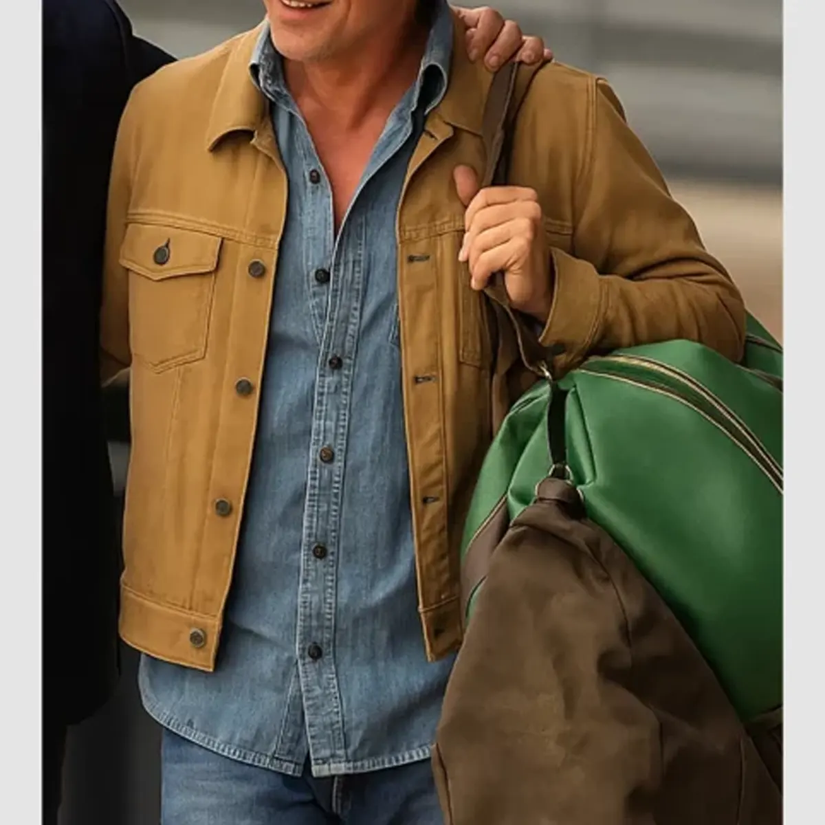 F1 The Movie 2025 Brad Pitt Brown Suede Leather Jacket