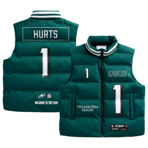 Philadelphia Eagles Jalen Hurts Midnight Green Puffer Vest