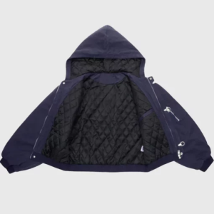 Shinzo Shige Navy Canvas Clasp Bomber Jacket