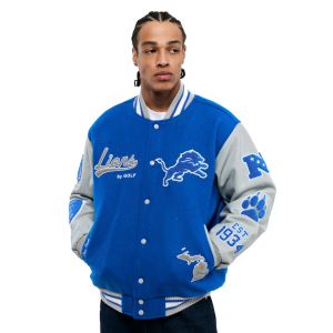 Detroit Lions Golf Wang Blue Letterman Jacket