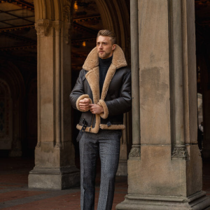 Men's B3 RAF Aviator Sheepskin Shearling Leather Jacket