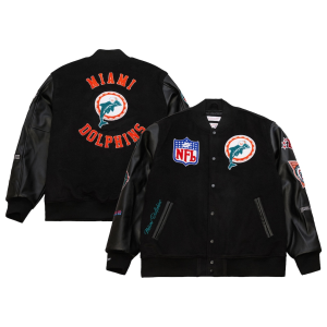 Men’s Miami Dolphins Black-Out Varsity Jacket
