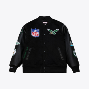 Men's Philadelphia Eagles Black Out Collection Varsity Jacket
