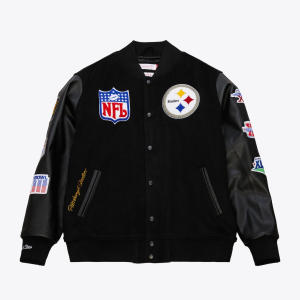 Men's Pittsburgh Steelers Blackout Collection Varsity Jacket