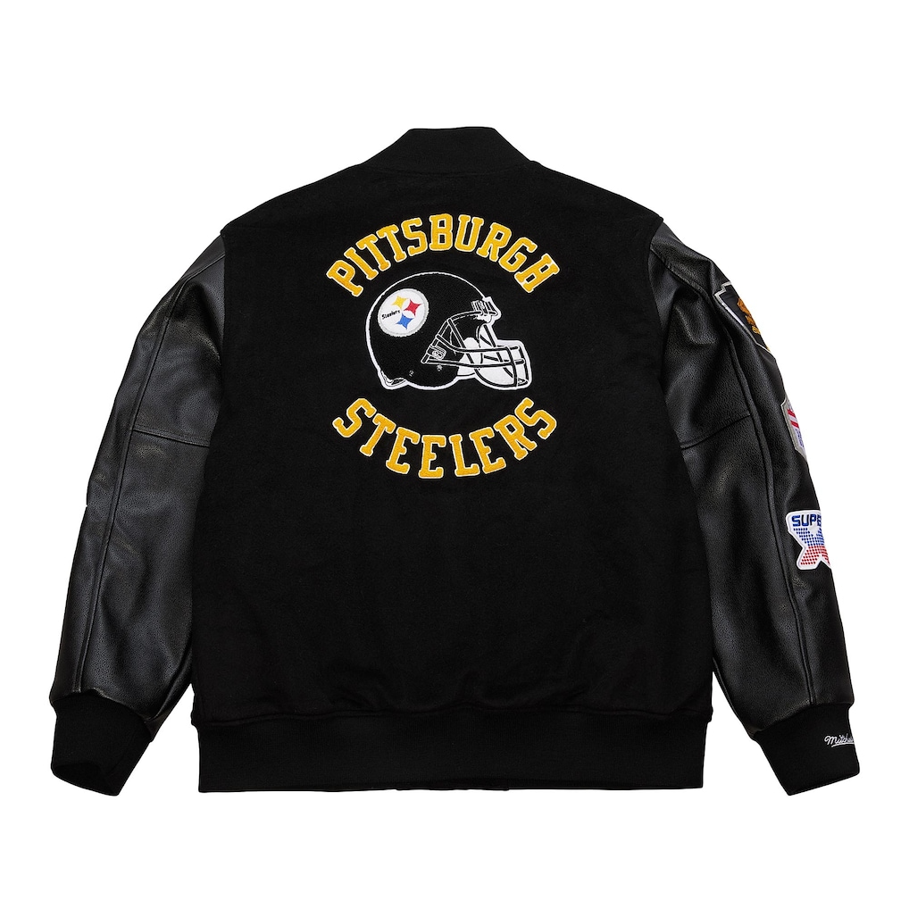Men's Pittsburgh Steelers Blackout Collection Varsity Jacket - Image 2