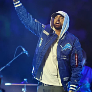Men's Detroit Lions Blue MA-1 Bomber Jacket