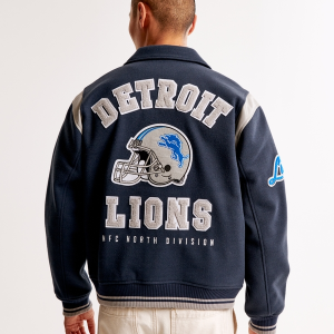 Men’s Detroit Lions Navy Varsity Letterman Jacket