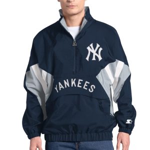 NY Yankees Cooperstown Chief Navy Half-Zip Pullover Men