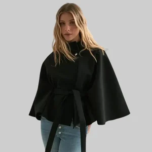 Nelly Fancy Poncho Black Jacket.