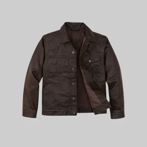 Filson Tin Cloth Short Lined Cruiser Jacket Dark Brown