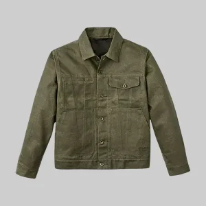 Filson Tin Cloth Short Lined Cruiser Jacket Green