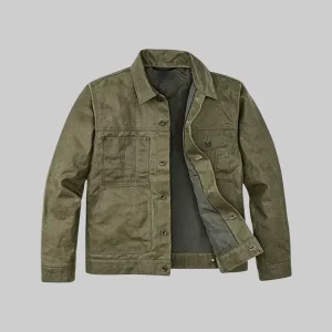Green Filson Tin Cloth Short Lined Cruiser Jacket