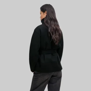 Black Gina Tricot High Neck Short Jacket