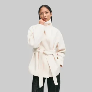 White High Neck Short Jacket Gina Tricot