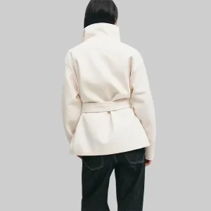 Gina Tricot High Neck Short White Jacket