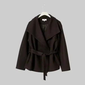 Brown-Gina-Tricot-High-Neck-Short-Jacket.